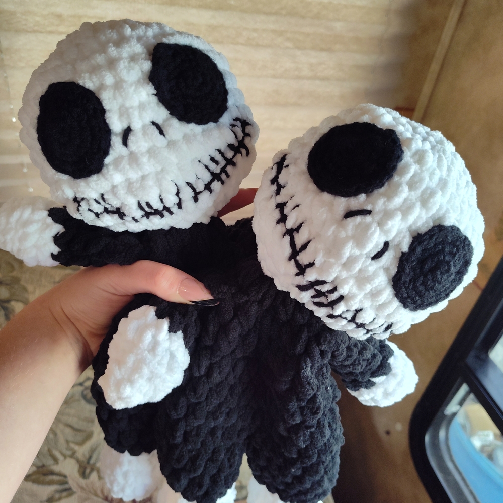 Plush Skeleton Toy Set - Black and White